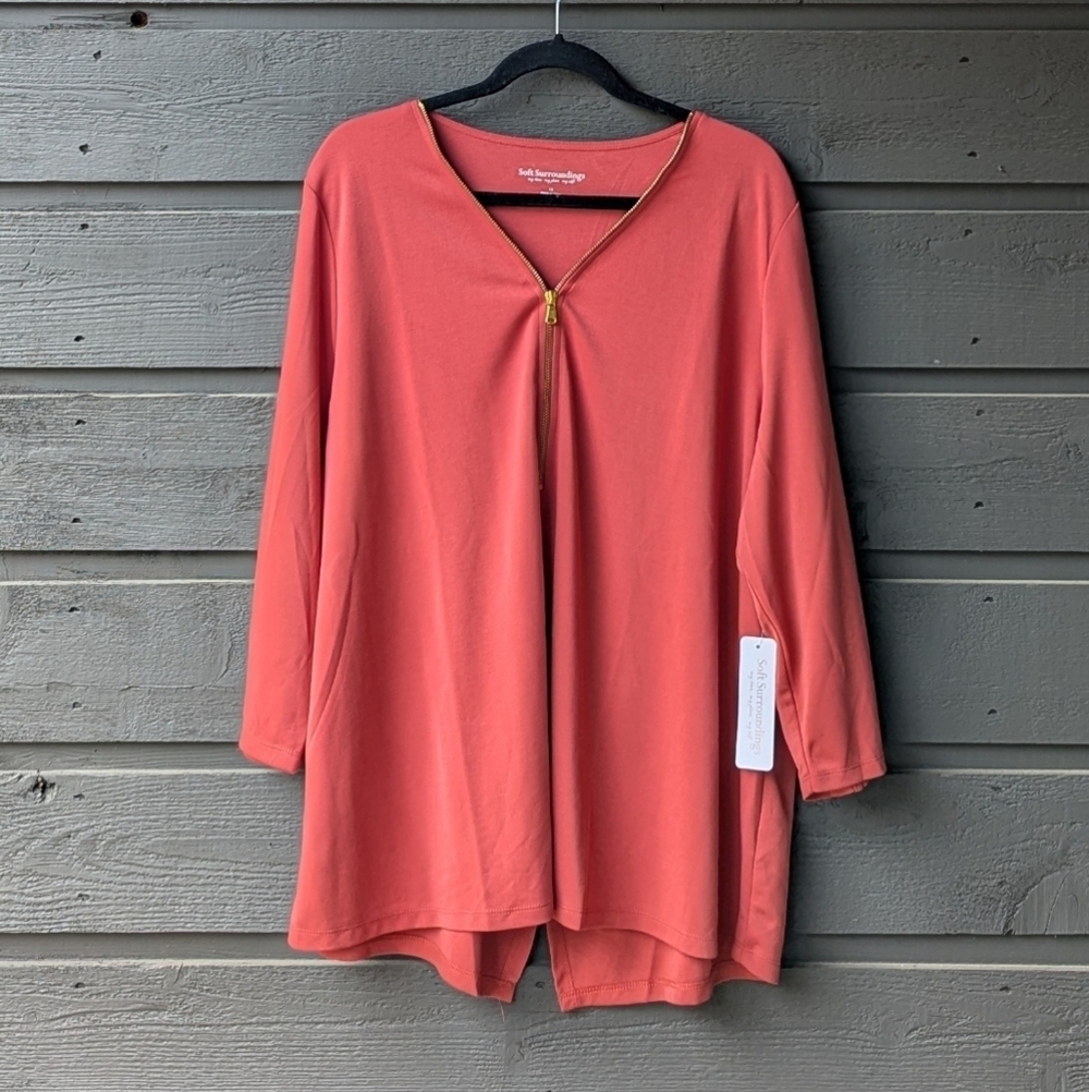 NWT Soft Surroundings Nadia Top Indian Rose Size 1X